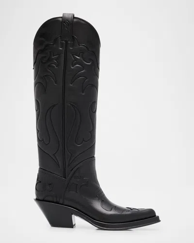 Gabriela Hearst Capitana Leather Western Boots In Black