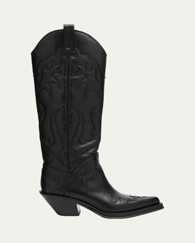 Gabriela Hearst Capitana Leather Western Boots In Black