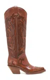 Gabriela Hearst Capitana Tall Bicolor Leather Cowboy Boots In Brown