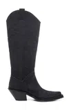 Gabriela Hearst Capitana Suede Western Boots In Black