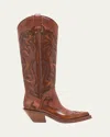 Gabriela Hearst Capitana Tall Bicolor Leather Cowboy Boots In Cognac