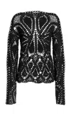 Gabriela Hearst Capps Crochet Top In Black Wool Cashmere In Black