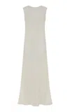 Gabriela Hearst Carling Maxi Dress In Ivory Plisse Silk In Ivory