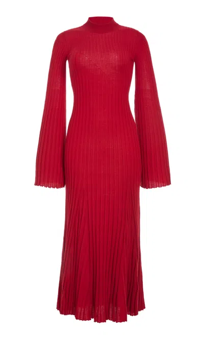 Gabriela Hearst Carmen Knit Dress In Red Merino Wool