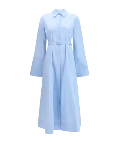 Gabriela Hearst Carmina Maxi Shirtdress In Light Blue Sea Island Cotton