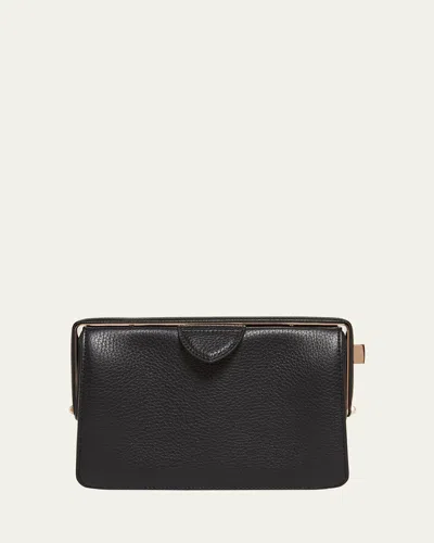 Gabriela Hearst Carrington Deerskin Box Clutch Bag In Black