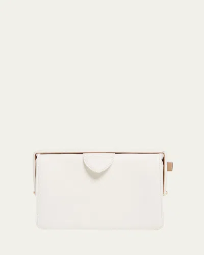 Gabriela Hearst Carrington Deerskin Box Clutch Bag In Ivory