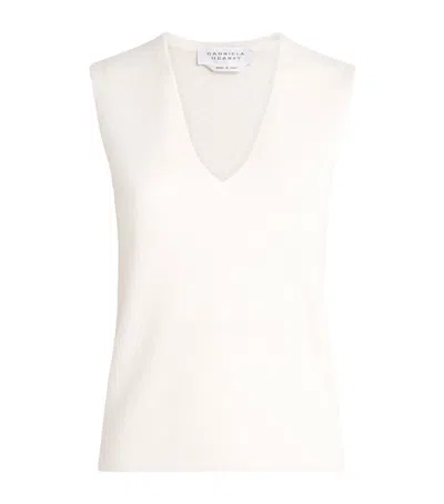 Gabriela Hearst Cashmere Boucle Sleeveless Top In White