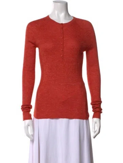Pre-owned Gabriela Hearst Cashmere Crew Neck Polo In Orange