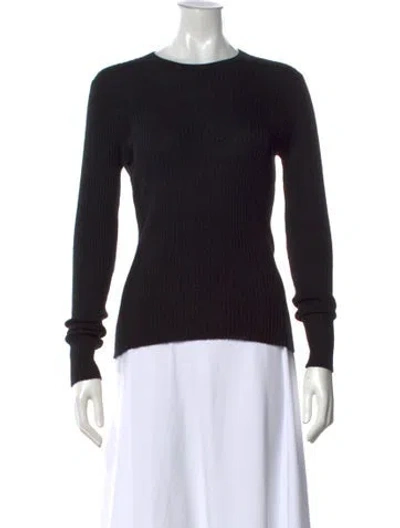 Pre-owned Gabriela Hearst Cashmere Crew Neck Sweater In Black