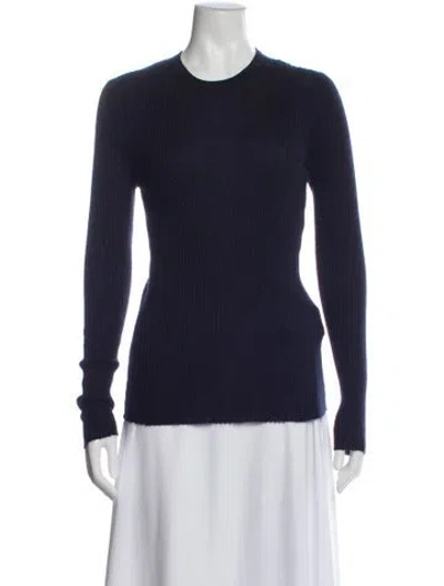 Pre-owned Gabriela Hearst Cashmere Crew Neck Sweater In Blue