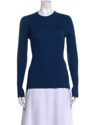 Pre-owned Gabriela Hearst Cashmere Crew Neck Sweater In Blue