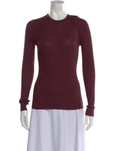 Pre-owned Gabriela Hearst Cashmere Crew Neck Sweater In Burgundy