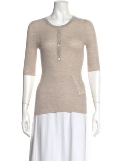 Pre-owned Gabriela Hearst Cashmere Crew Neck Sweater In Neutral