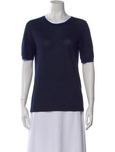 Pre-owned Gabriela Hearst Cashmere Crew Neck Top In Blue