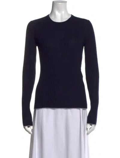 Pre-owned Gabriela Hearst Cashmere Crew Neck Top In Blue