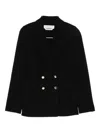 Gabriela Hearst Cashmere Double-breasted Fitted Jacket In Black
