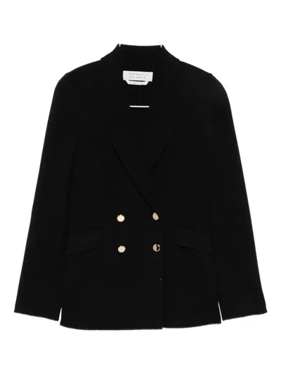 Gabriela Hearst Cashmere Double-breasted Fitted Jacket In Black