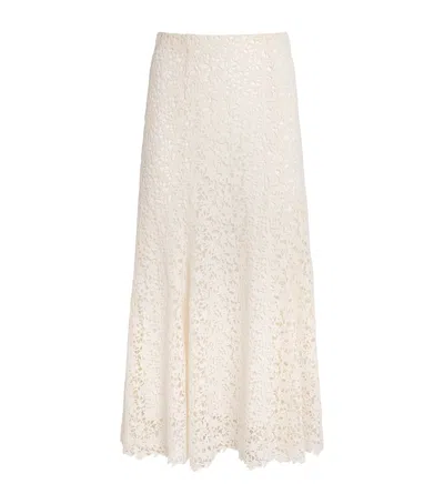 Gabriela Hearst Cashmere Floral Patterson Midi Skirt In Purple