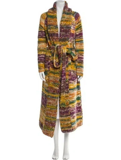 Pre-owned Gabriela Hearst Cashmere Printed Faux Fur Coat In Brown