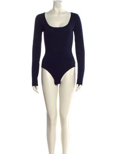 Pre-owned Gabriela Hearst Cashmere Scoop Neck Bodysuit In Blue