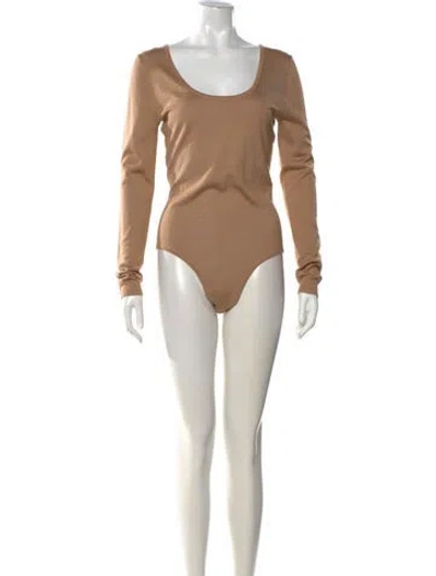 Pre-owned Gabriela Hearst Cashmere Scoop Neck Bodysuit In Neutral