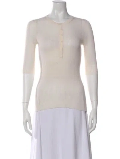 Pre-owned Gabriela Hearst Cashmere Scoop Neck Sweater In Neutral