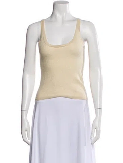 Pre-owned Gabriela Hearst Cashmere Scoop Neck Top In Neutral