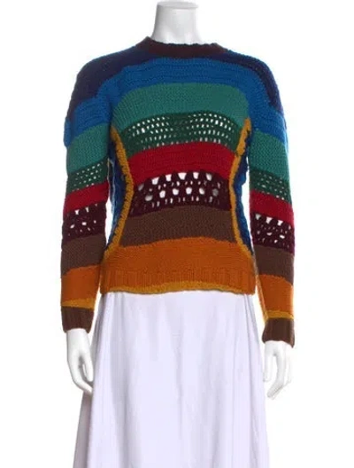 Pre-owned Gabriela Hearst Cashmere Striped Sweater In Blue