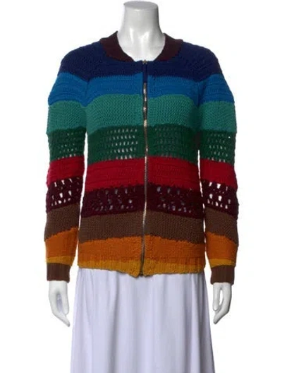 Pre-owned Gabriela Hearst Cashmere Striped Sweater In Blue