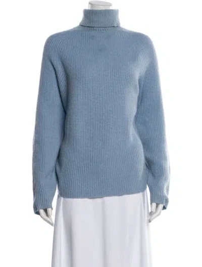 Pre-owned Gabriela Hearst Cashmere Turtleneck Sweater In Blue