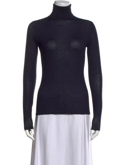 Pre-owned Gabriela Hearst Cashmere Turtleneck Top In Blue