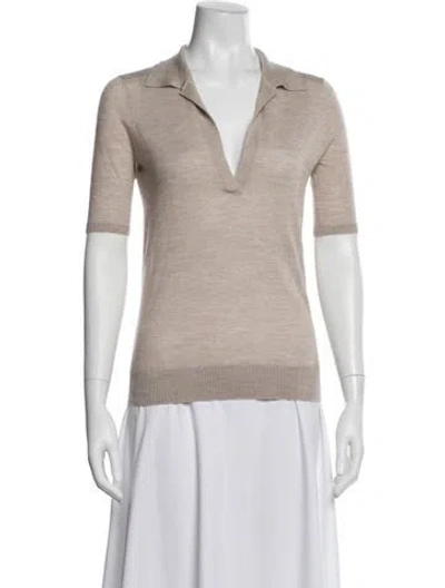 Pre-owned Gabriela Hearst Cashmere V-neck Polo In Multi