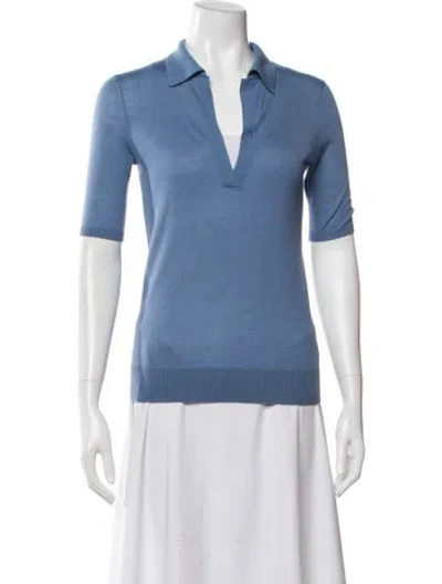 Pre-owned Gabriela Hearst Cashmere V-neck Sweater In Blue