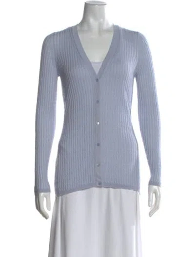 Pre-owned Gabriela Hearst Cashmere V-neck Sweater In Blue
