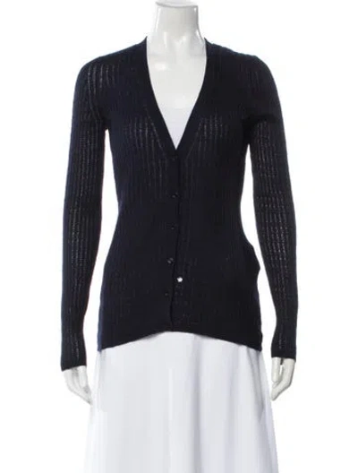 Pre-owned Gabriela Hearst Cashmere V-neck Sweater In Blue