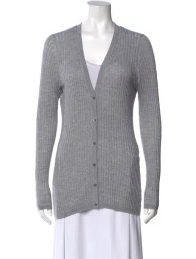 Pre-owned Gabriela Hearst Cashmere V-neck Sweater In Gray
