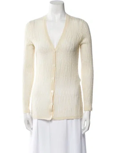 Pre-owned Gabriela Hearst Cashmere V-neck Sweater In Neutral