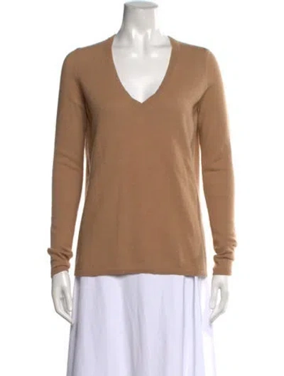 Pre-owned Gabriela Hearst Cashmere V-neck Sweater W/ Tags In Neutrals
