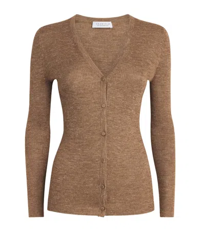 Gabriela Hearst Cashmere-silk-hemp Aiste Cardigan In Brown