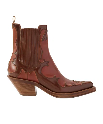 Gabriela Hearst Cassidy Cowboy Ankle Boot In Cognac Leather In Brown
