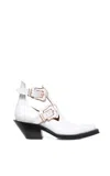 Gabriela Hearst Castro Ankle Boot In Pearlized White Leather In Pearlized White