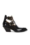 Gabriela Hearst Castro Buckle-detailed Leather Ankle Boots In Black