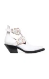 Gabriela Hearst Castro Ankle Boot In Pearlized White Leather In White