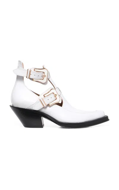 GABRIELA HEARST CASTRO BUCKLE-DETAILED LEATHER ANKLE BOOTS