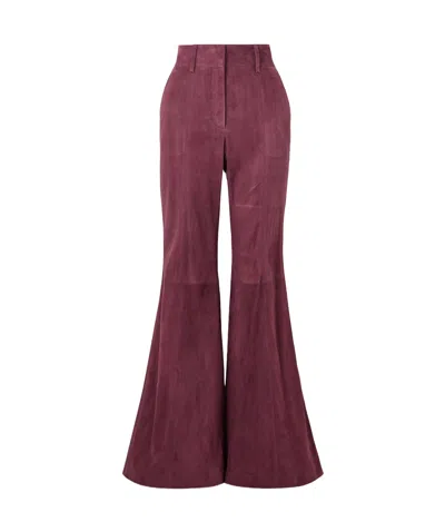 Gabriela Hearst Casual Pants With Belt Loops In Burgundy