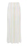 Gabriela Hearst Celeano Pinstriped Merino Wool Midi Skirt In Ivory Multi