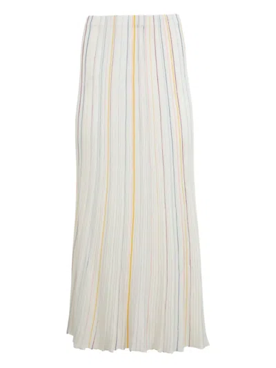 GABRIELA HEARST CELEANO PLEATED STRIPED SKIRT