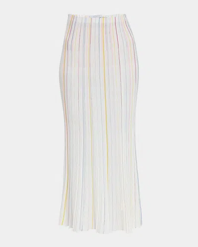 GABRIELA HEARST CELEANO STRIPED PLISSE MIDI SKIRT