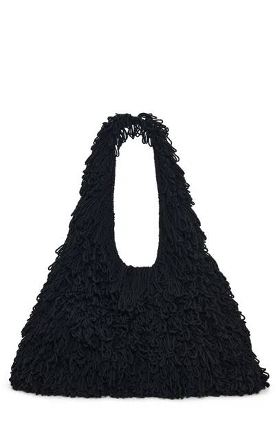 Gabriela Hearst Celeus Knit Hobo Bag In Black Cashmere Silk